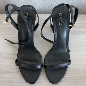 RAYE Valerie Heel - black, block heeled with a thin strap